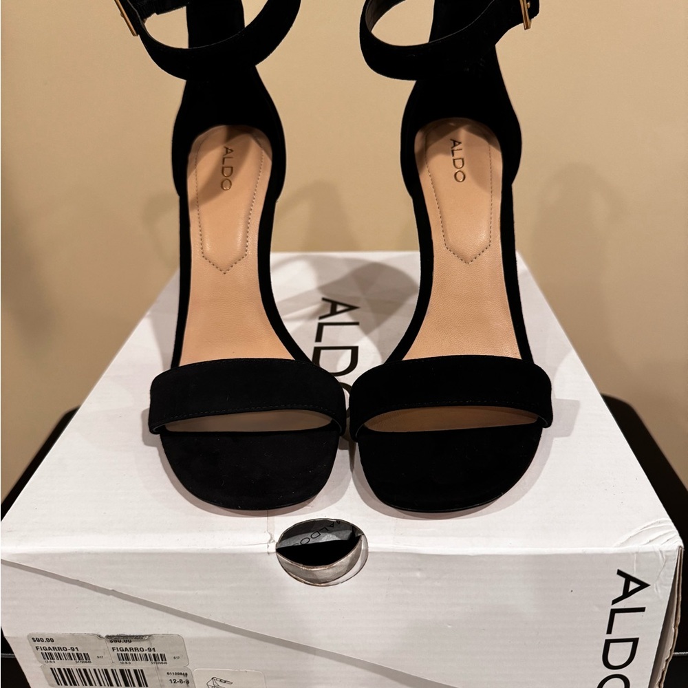 ALDO Black Figarro Ankle Strap Heels